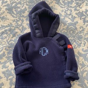 Monogrammed Navy Widgeon Coat “ACM”